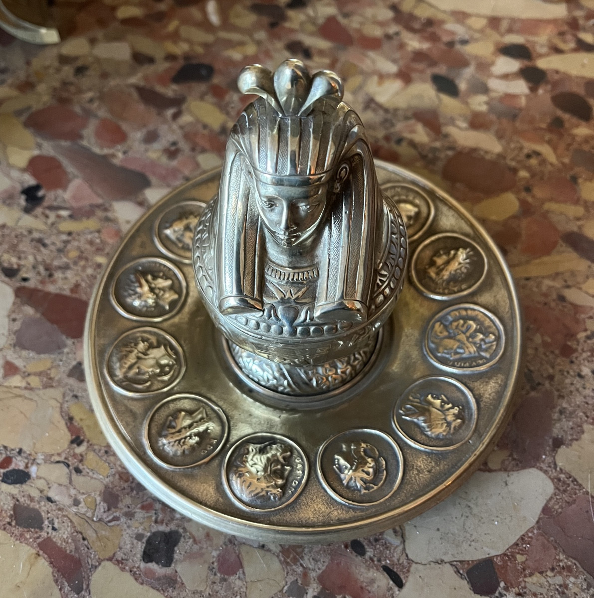 Late 19th Century Bronze Inkwell-photo-2