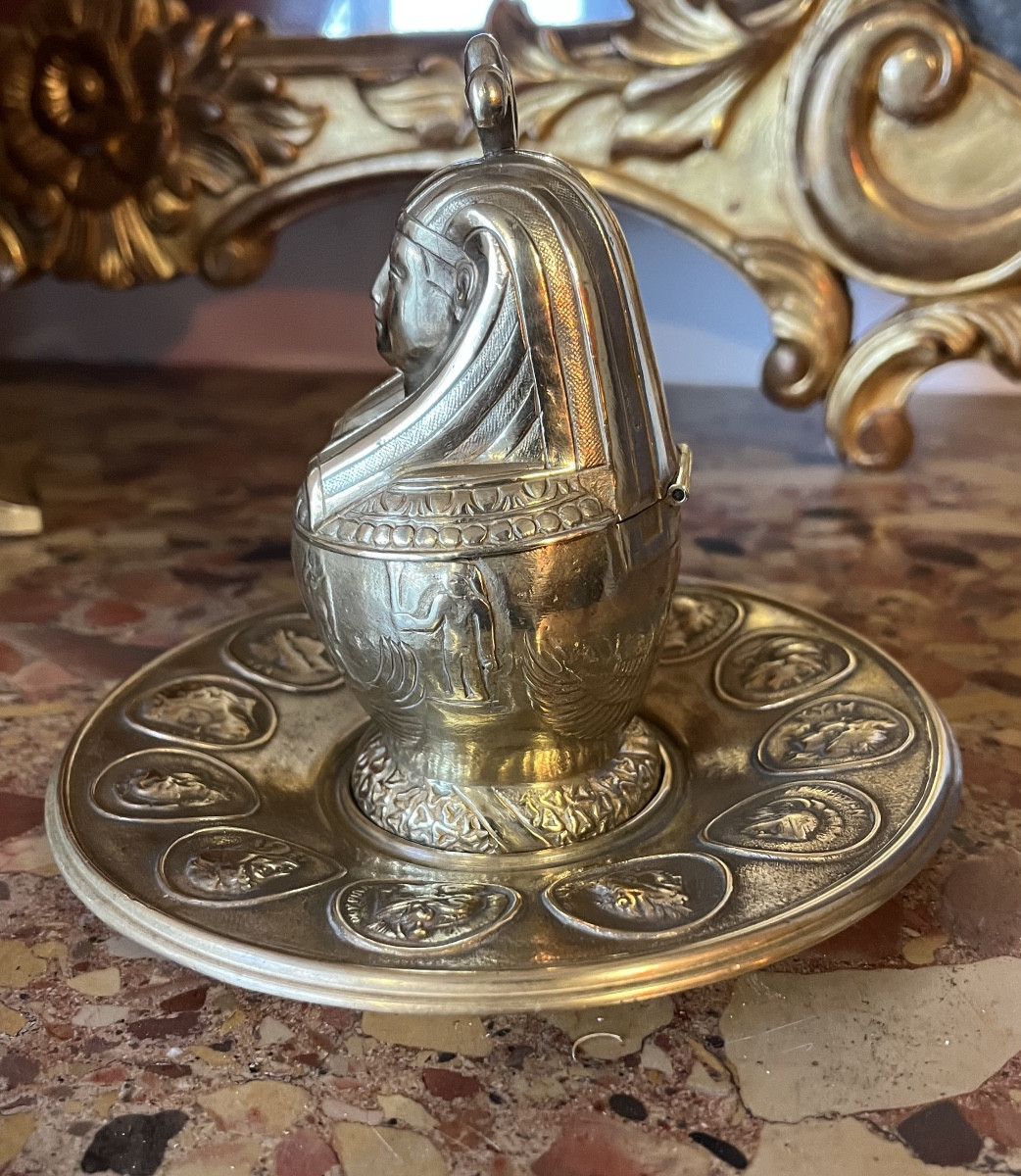 Late 19th Century Bronze Inkwell-photo-3