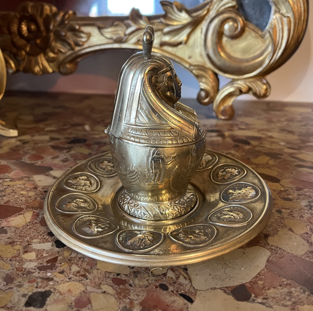 Late 19th Century Bronze Inkwell-photo-1