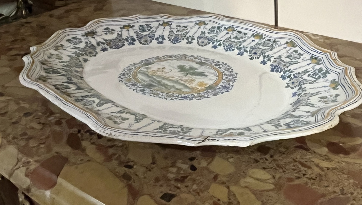 Grand plat en faïence de Moustiers 18eme Olerys-photo-2