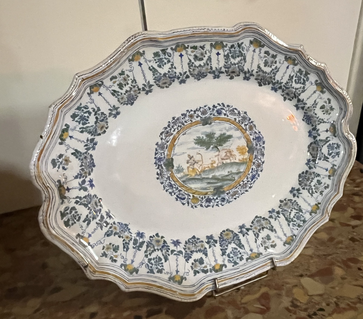Grand plat en faïence de Moustiers 18eme Olerys-photo-3
