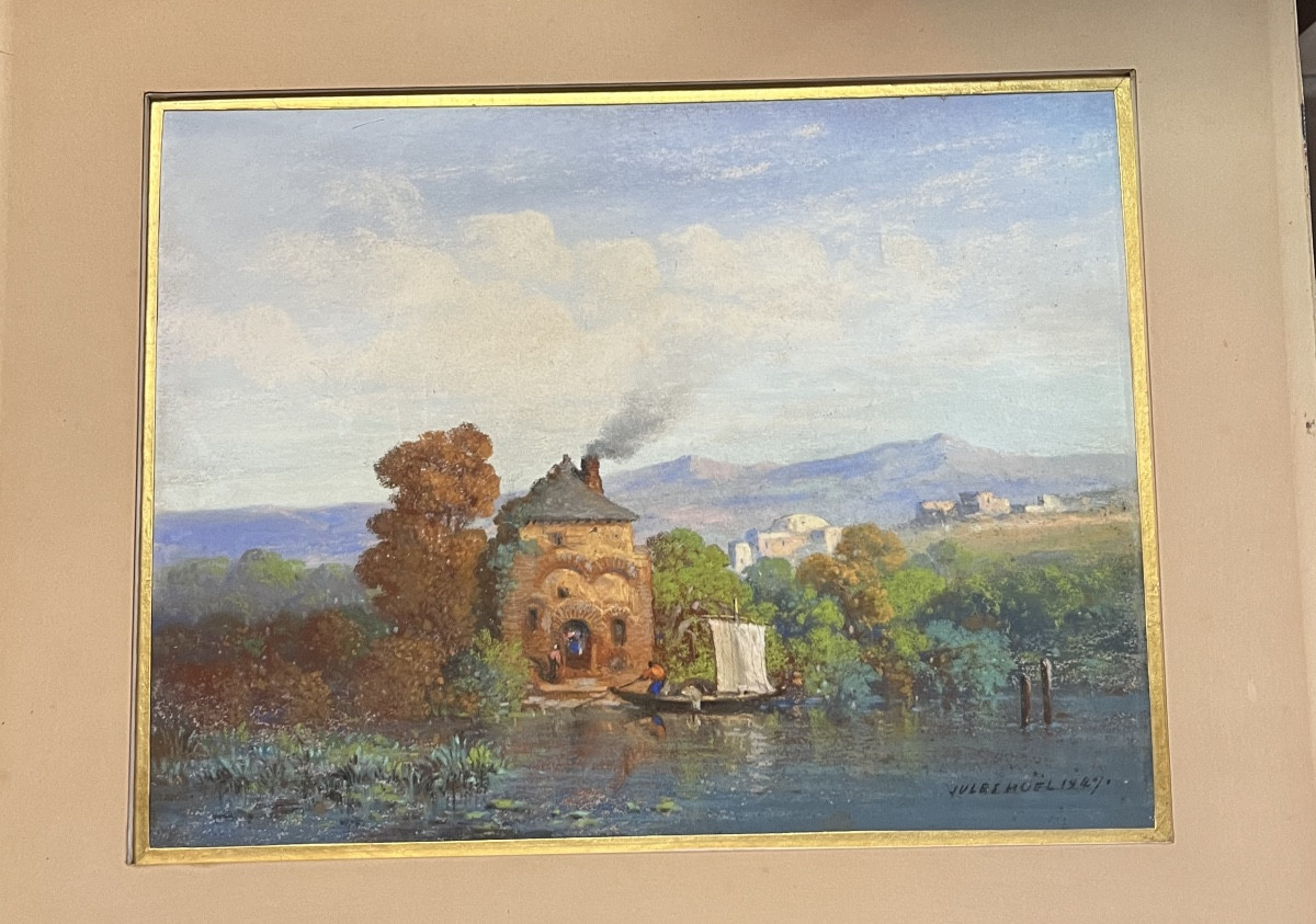 Pastel Signed Jules Noel 1847-photo-2