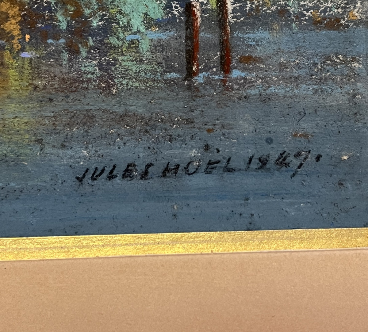 Pastel Signed Jules Noel 1847-photo-4