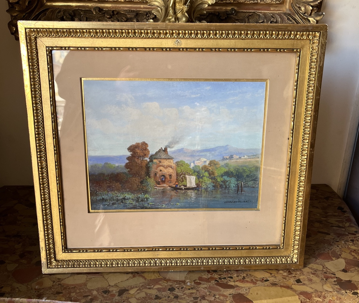 Pastel Signed Jules Noel 1847-photo-4