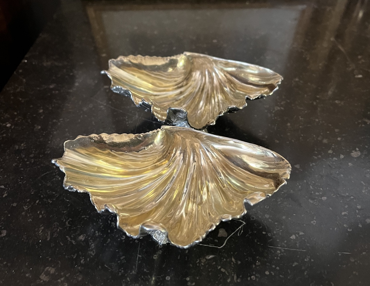 Paire de salières en argent massif-photo-2