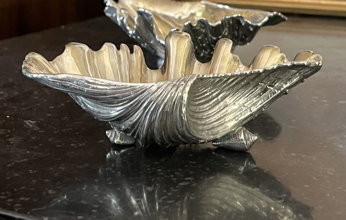 Paire de salières en argent massif-photo-1