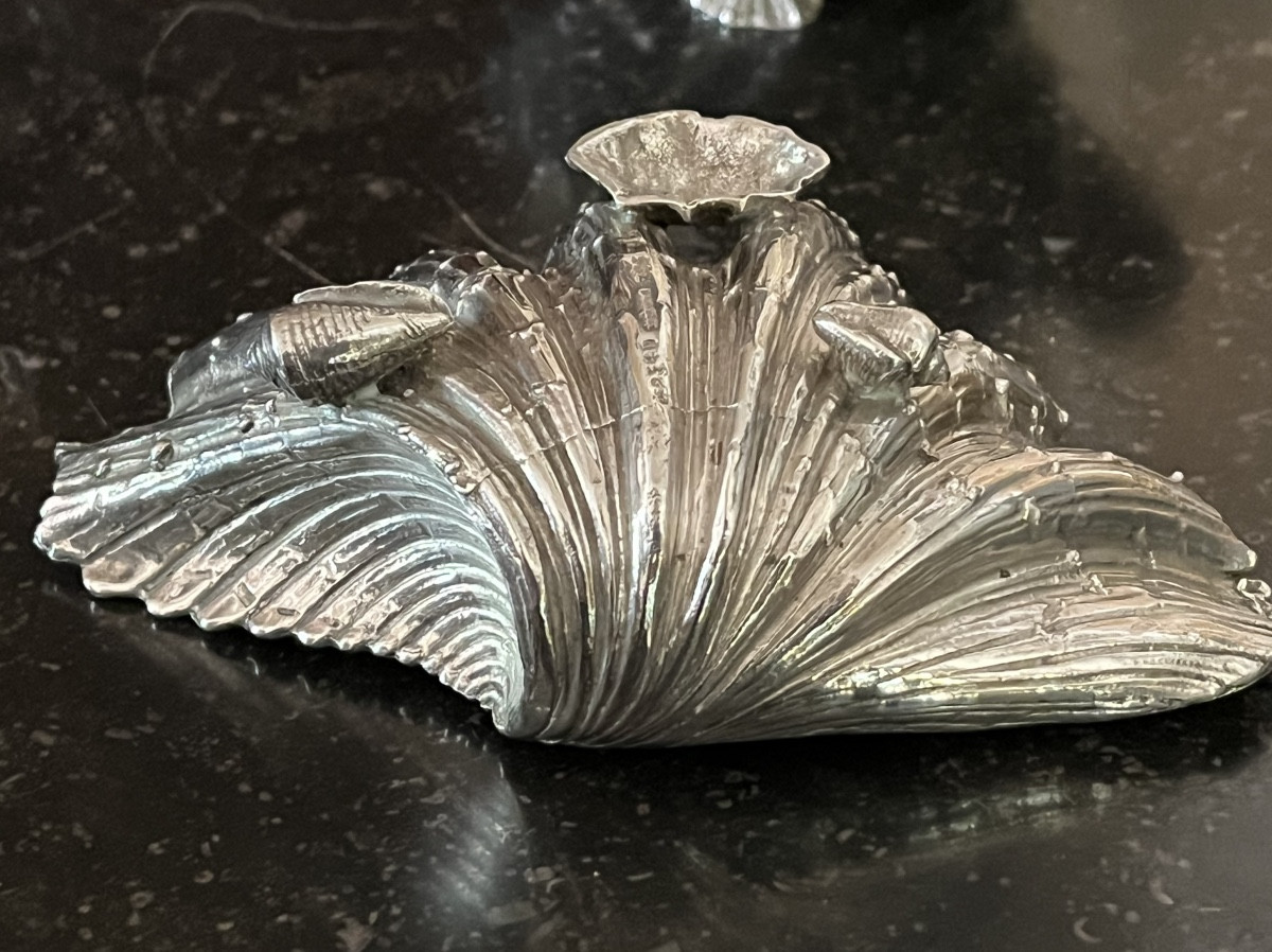 Paire de salières en argent massif-photo-2