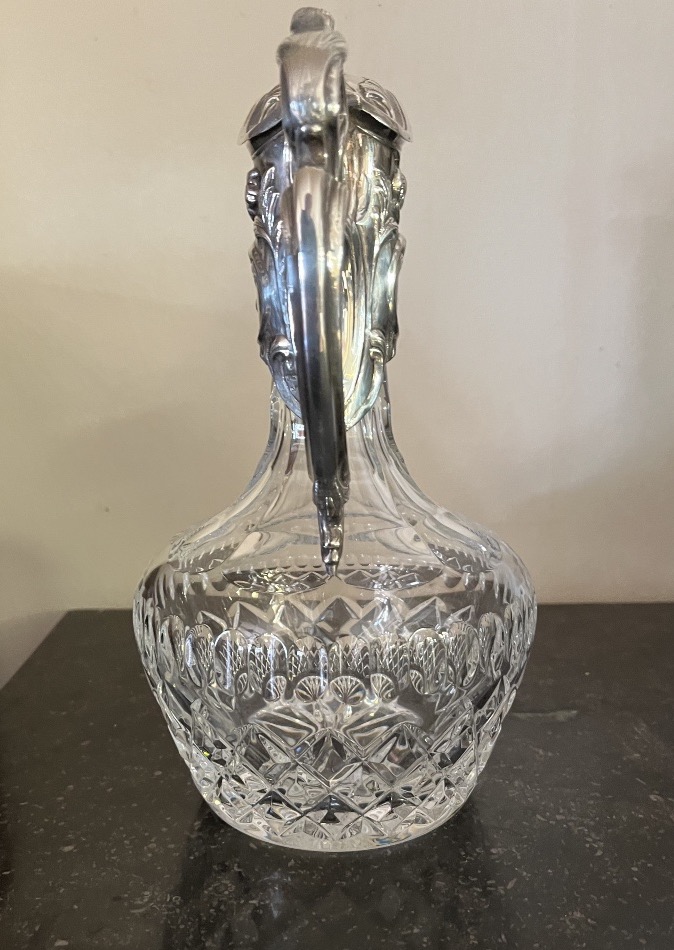 Aiguière en cristal et argent massif-photo-1