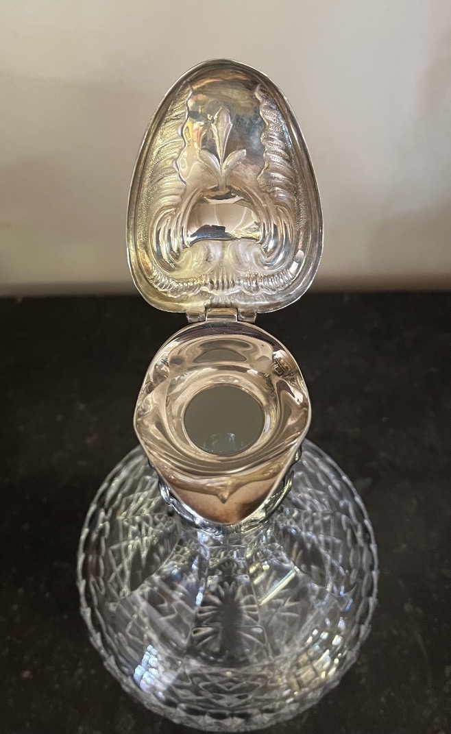 Aiguière en cristal et argent massif-photo-8