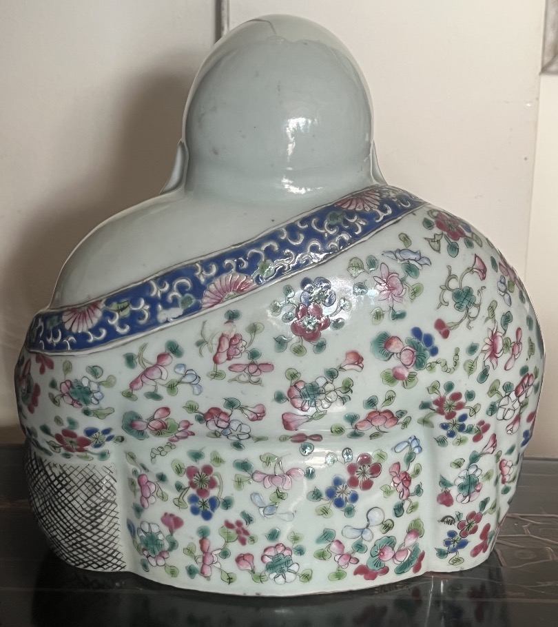 Porcelain "laughing Buddha" Sculpture-photo-2
