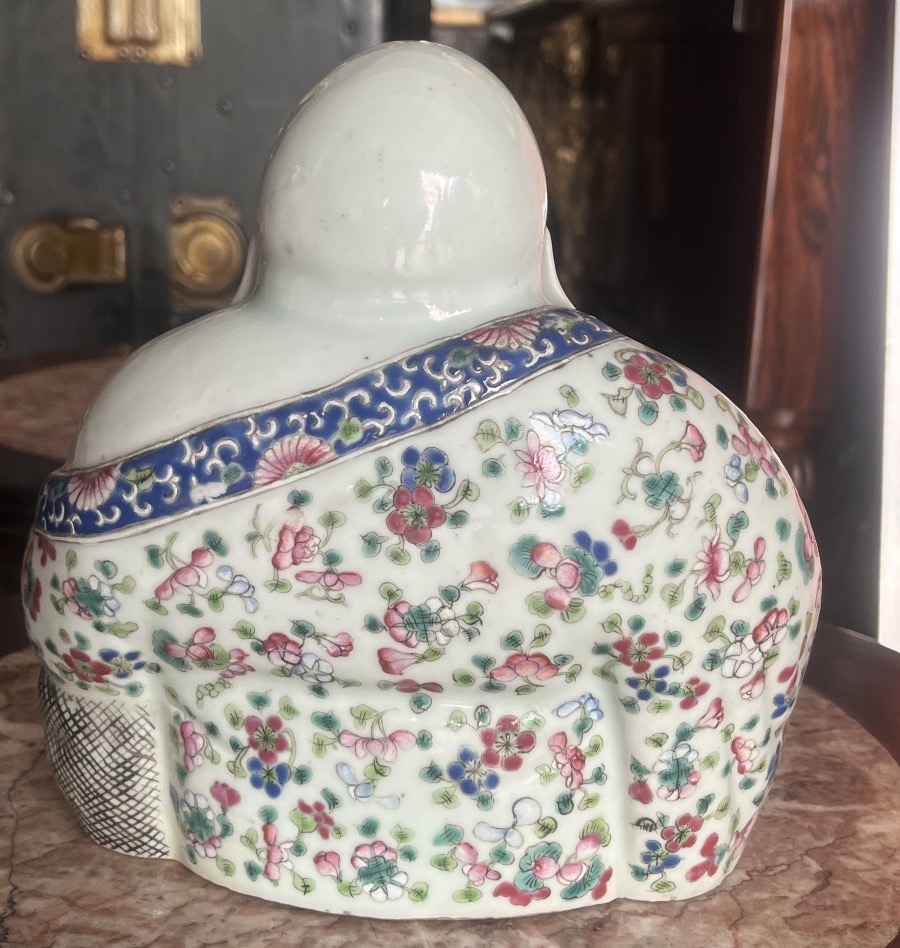 Porcelain "laughing Buddha" Sculpture-photo-3