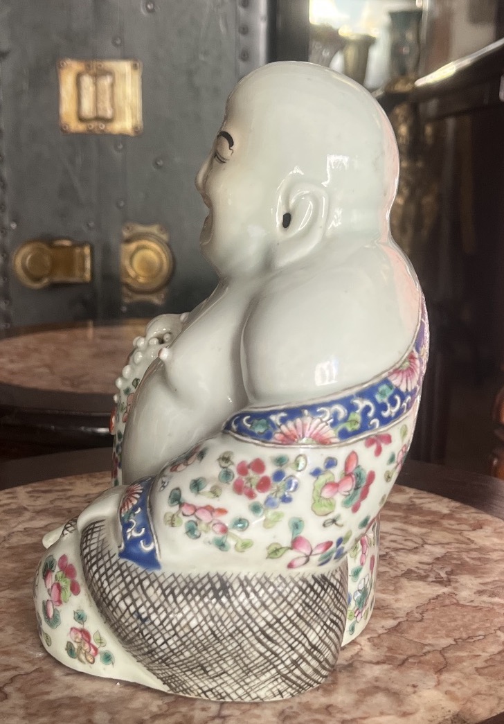 Porcelain "laughing Buddha" Sculpture-photo-4