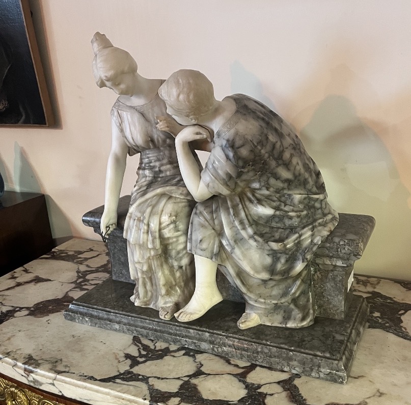 Sculpture en marbre et albâtre par G Pugi-photo-3