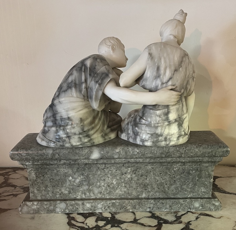 Sculpture en marbre et albâtre par G Pugi-photo-2