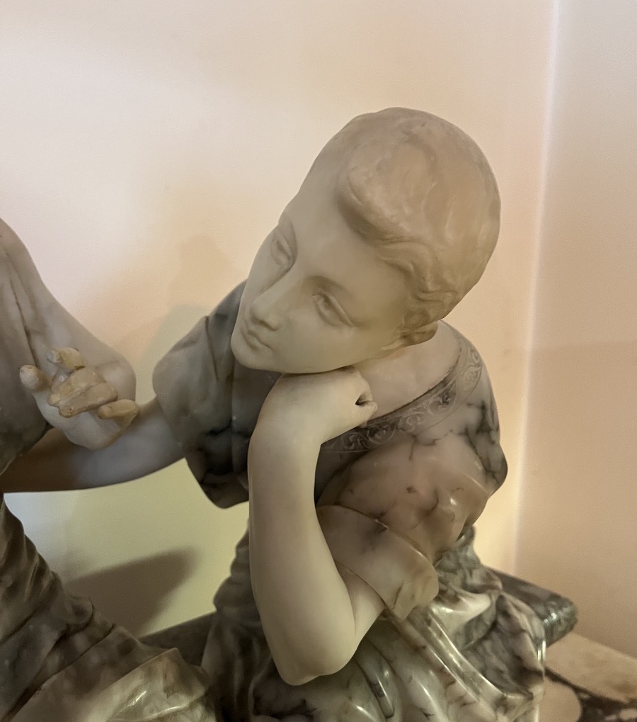 Sculpture en marbre et albâtre par G Pugi-photo-4