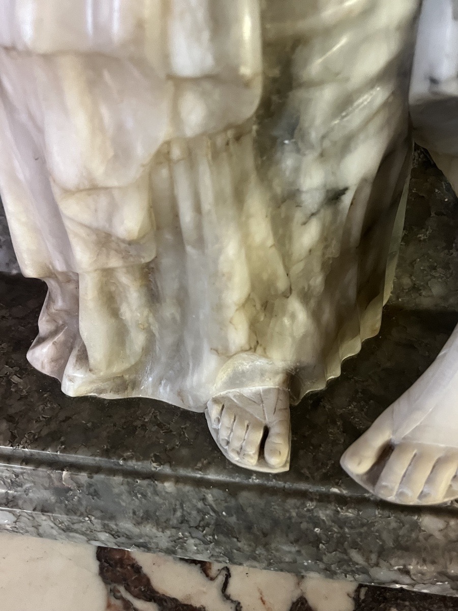 Sculpture en marbre et albâtre par G Pugi-photo-6