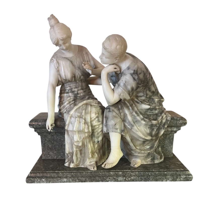 Sculpture en marbre et albâtre par G Pugi-photo-8
