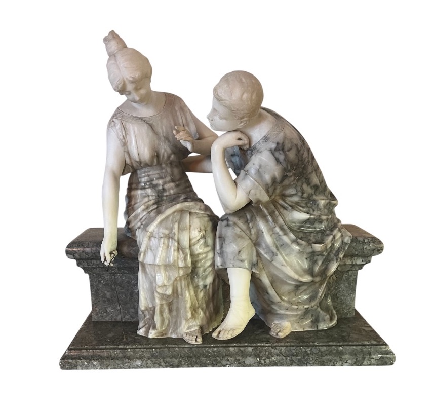 Sculpture en marbre et albâtre par G Pugi