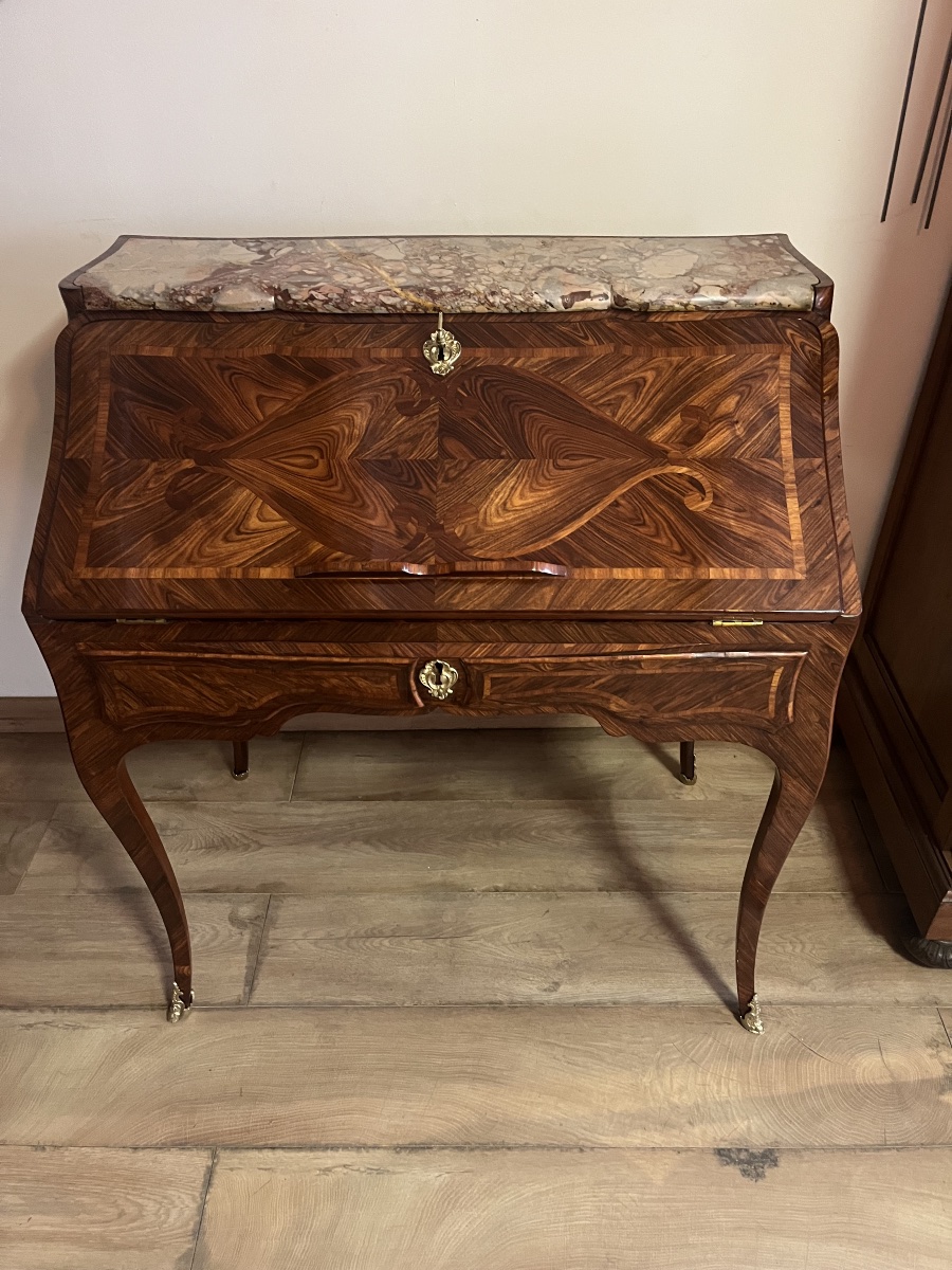 Louis XV-era Slanted Wooden Desk Made Of Violet Wood-photo-6