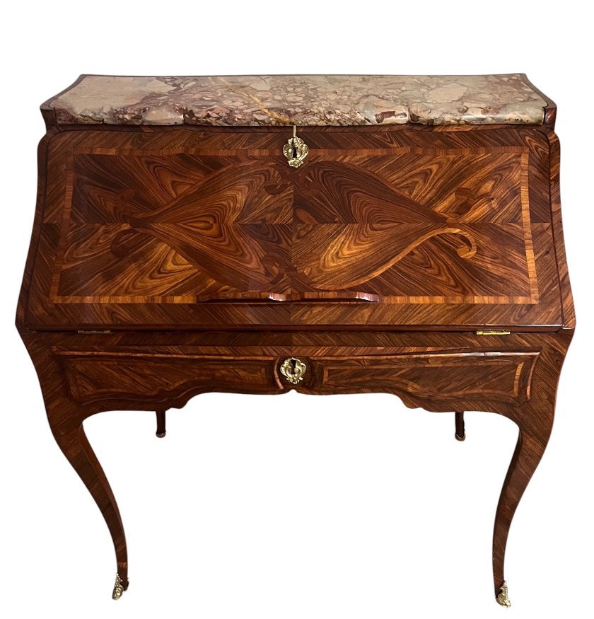 Louis XV-era Slanted Wooden Desk Made Of Violet Wood