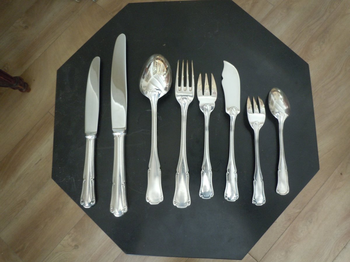 Ercuis Housewife In Metal Argente 78 Pieces-photo-3
