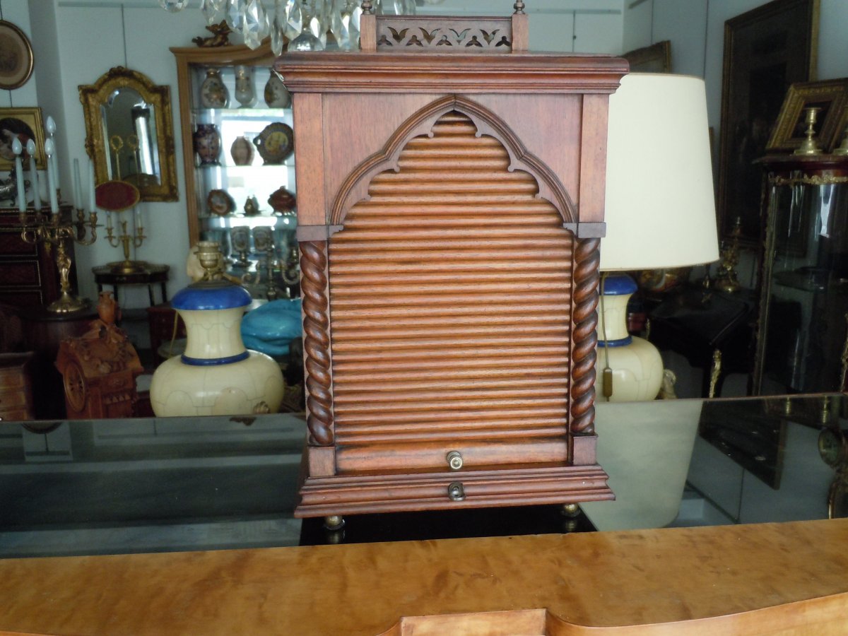 19th Century Walnut Cigar Cabinet