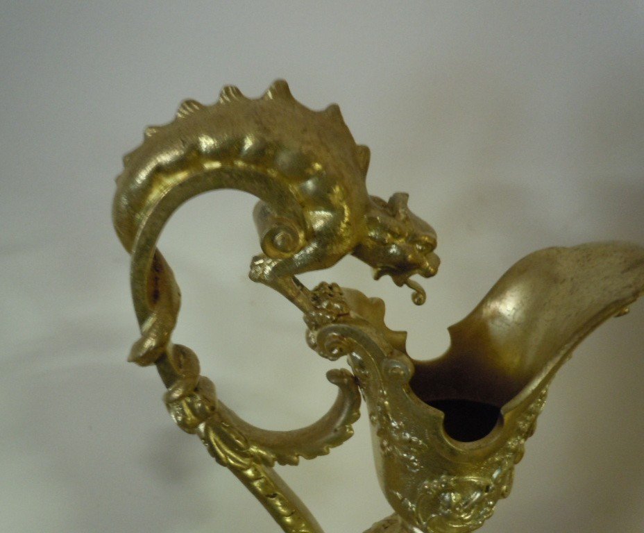 Pair Of Ewers In Gilt Bronze-photo-4