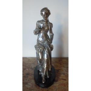 Sculpture En Bronze Argente Par L Oudry