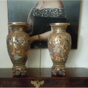 Paire De Vases Satsuma 