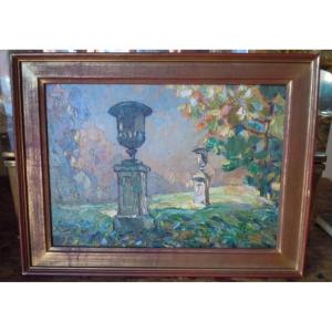 Huile sur panneau signee Louis Pastour