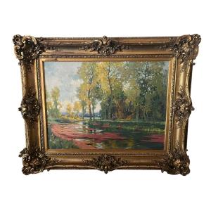 Louis Raoul Guiraud paysage huile sur toile