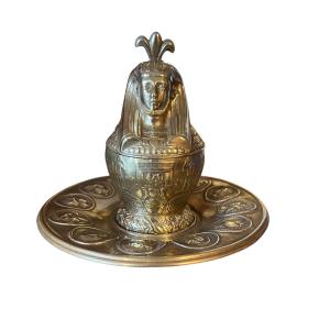 Late 19th Century Bronze Inkwell