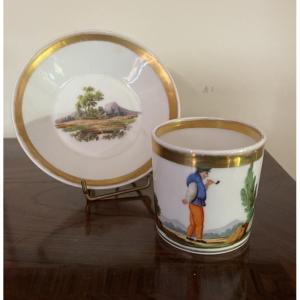 Tasse litron en porcelaine de paris