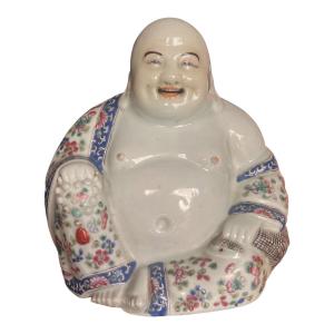 Porcelain "laughing Buddha" Sculpture