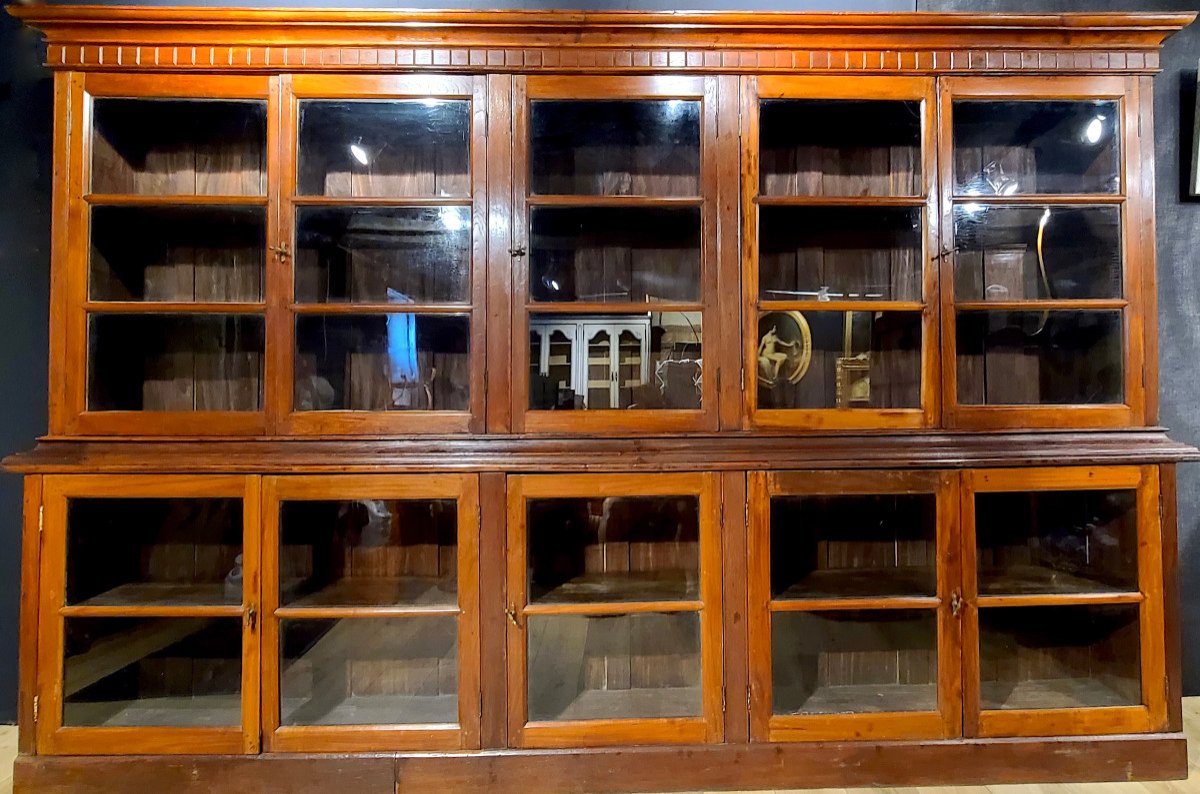 Large Showcase Library 10 Doors, 19th Century. (328cm X 213cm)-photo-1