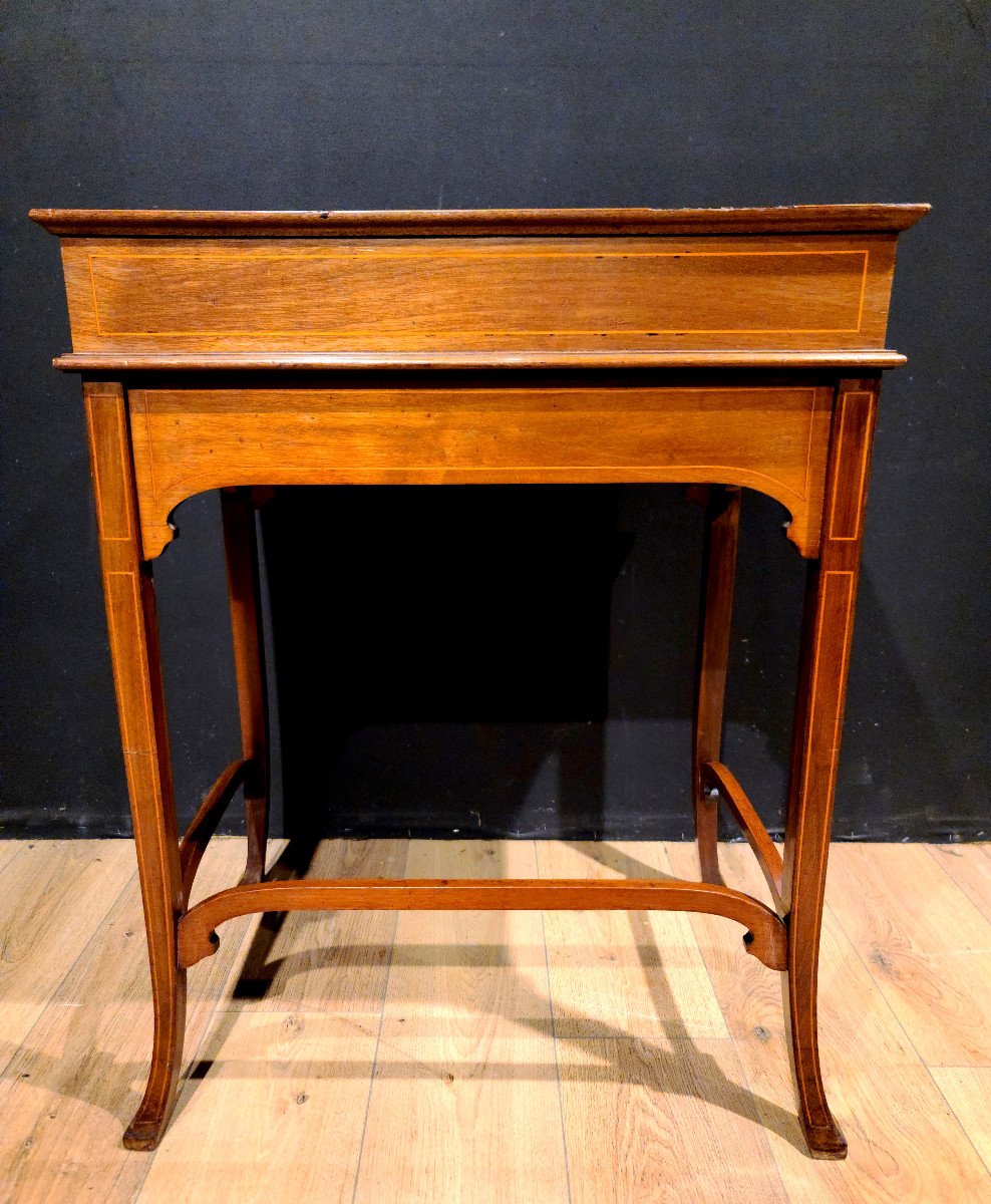 Mahogany Mechanism Desk, Signed "bramah" Late 19th Century.-photo-8