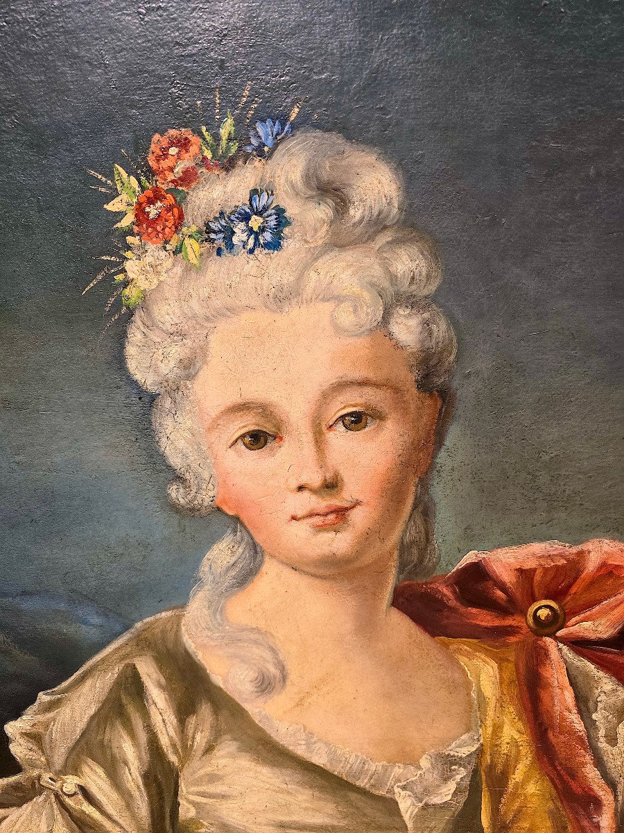 Important Portrait Of A Woman, Allegory Of Summer, 18th Century. (144cm X 114).-photo-1