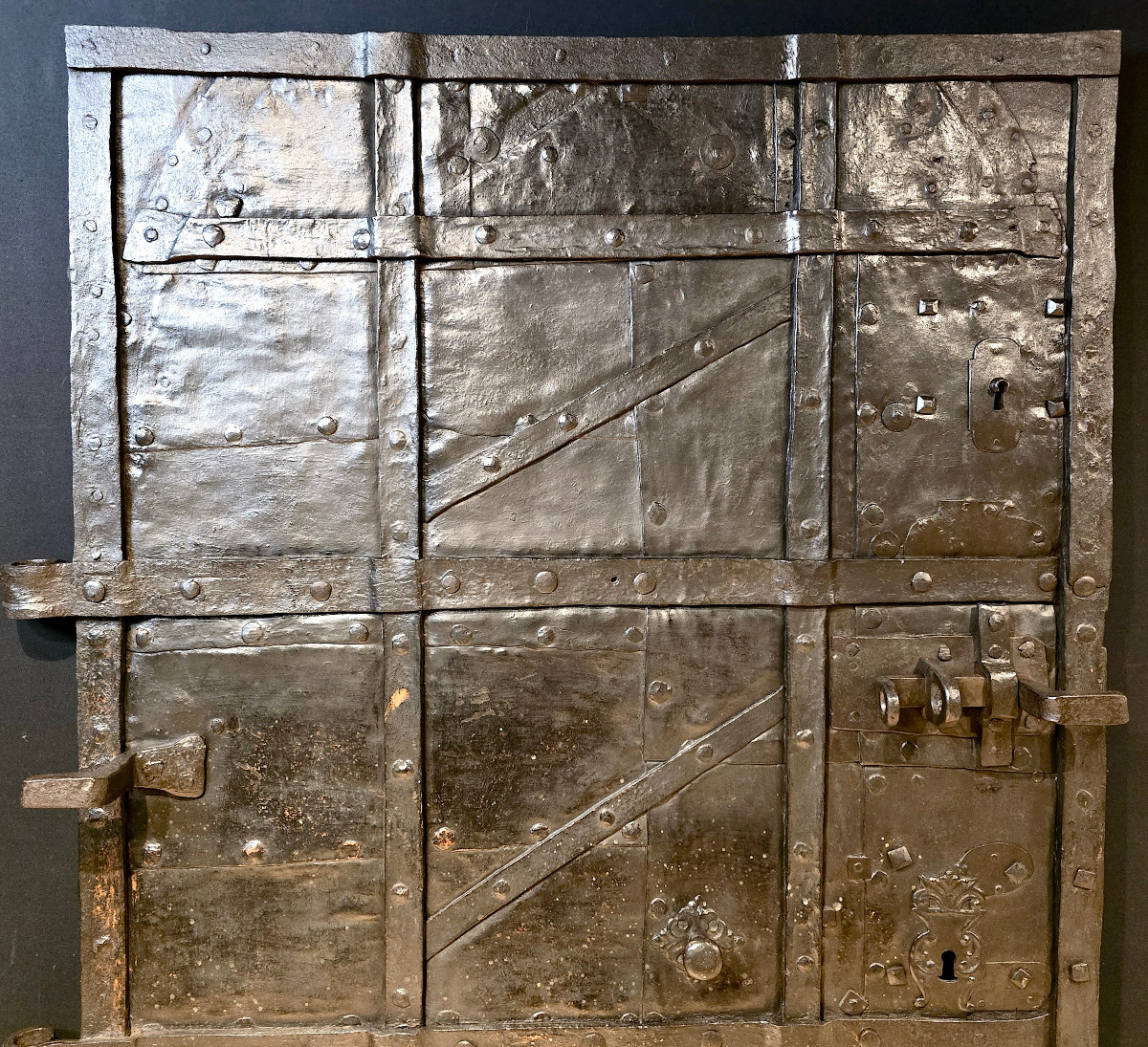 Porte En Fer Forgé, Deux Serrures, XVIIe. (186cm x 112cm)-photo-4