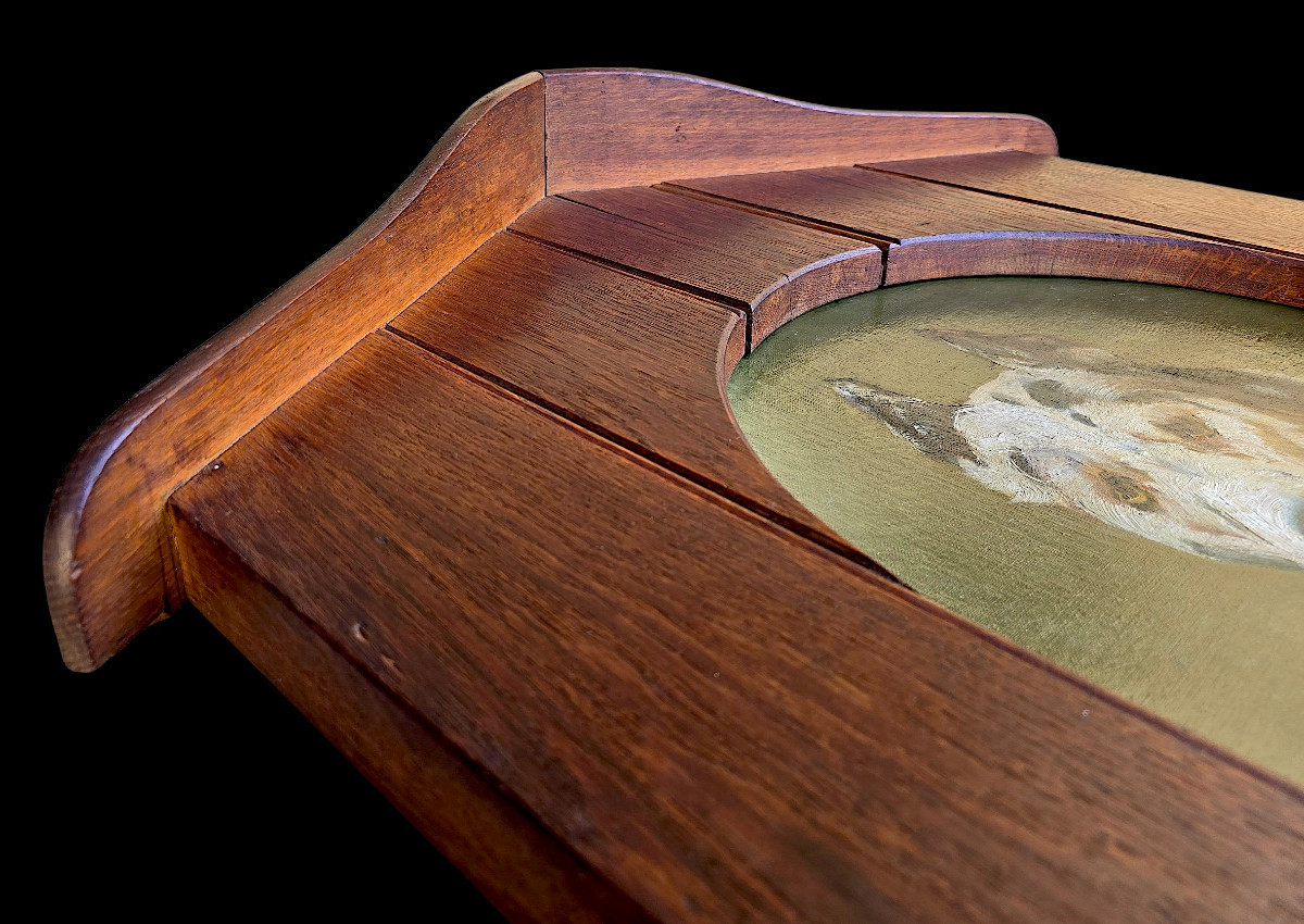 Portrait Of A Great Dane, Signed Georges Henri Fauvel (19th-20th Century). (88cm X 70cm)-photo-1