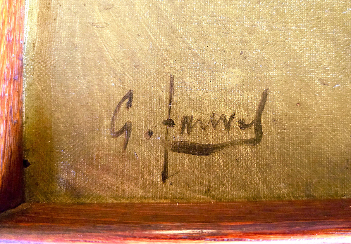 Portrait Of A Great Dane, Signed Georges Henri Fauvel (19th-20th Century). (88cm X 70cm)-photo-4