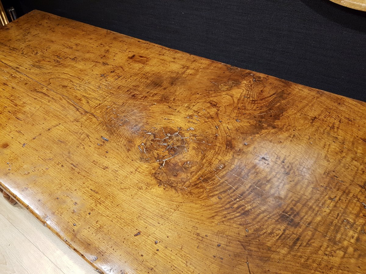 Large Spanish Table In Walnut, XVIIth Century (271cm X 81cm).-photo-3