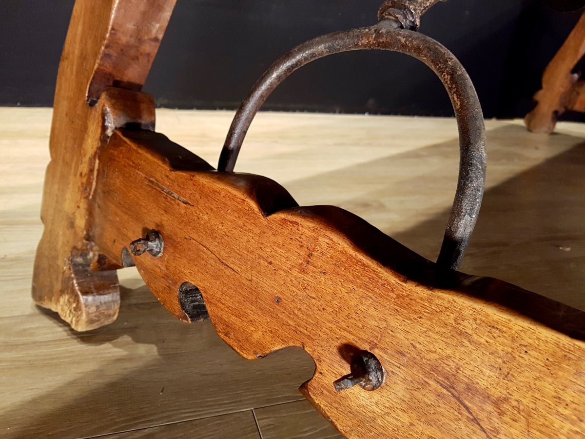 Large Spanish Table In Walnut, XVIIth Century (271cm X 81cm).-photo-4