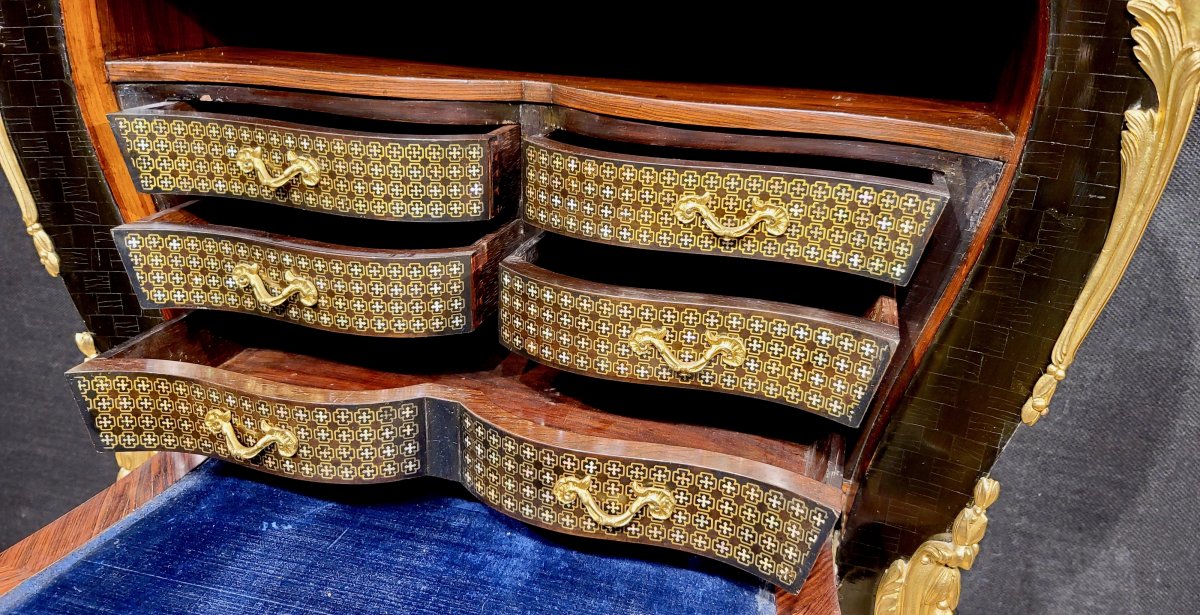 Secrétaire De Forme Mouvementée, Alphonse Giroux, Époque Napoléon III. (126cm X 63cm).-photo-5