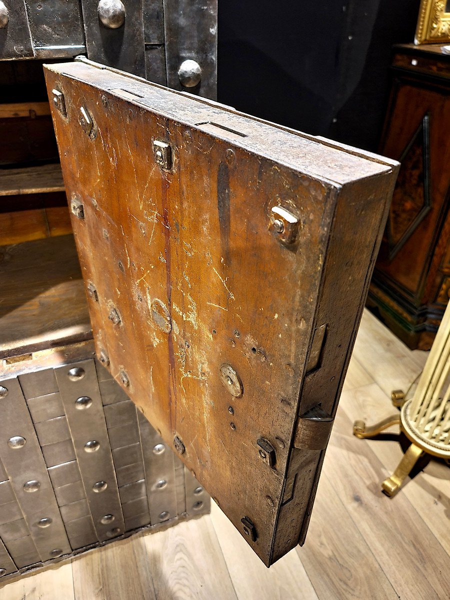 Nineteenth Metal Studded Safe, Dated 1837. (137cm)-photo-5