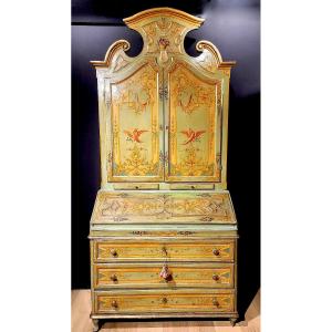 Scriban Chest Of Drawers In Lacquered Wood, Circa 1900 (238cm X 106cm)