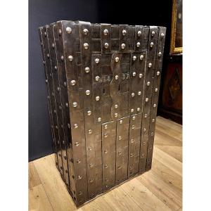 Nineteenth Metal Studded Safe, Dated 1837. (137cm)