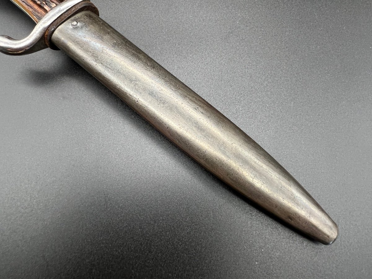 Ww1 Combat Knife Made By Wkc With Horn Handle-photo-1