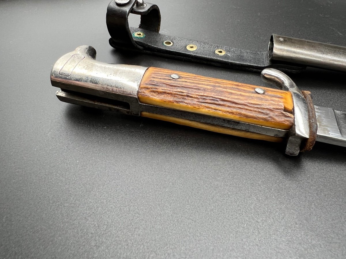 Ww1 Combat Knife Made By Wkc With Horn Handle-photo-7