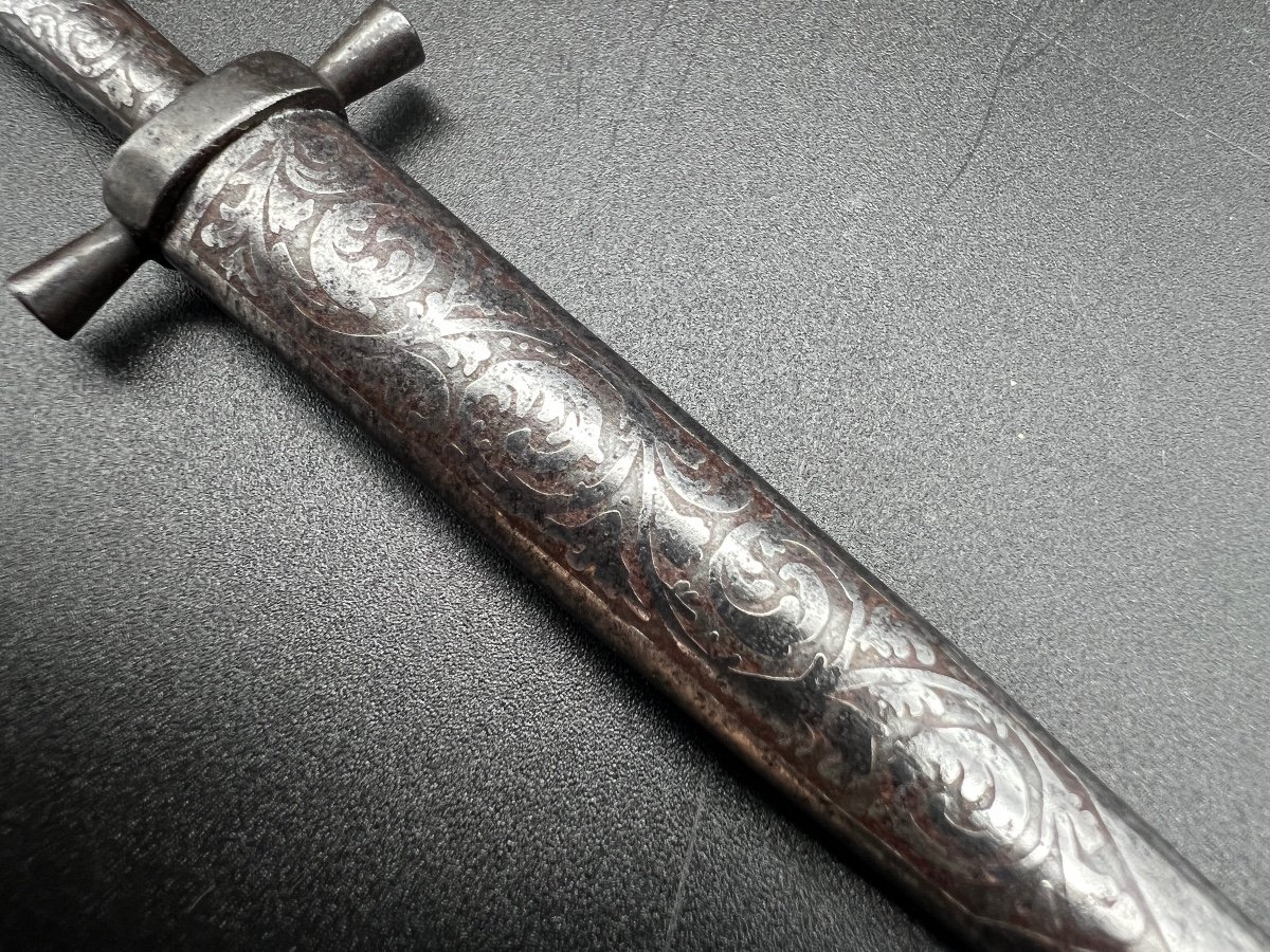 French Decorative Knife Engraved With Gold-photo-4