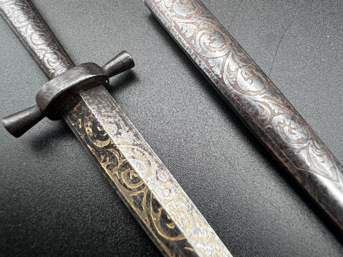 French Decorative Knife Engraved With Gold-photo-7